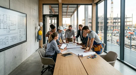 Coordination des artisans sur un chantier avec planification et outils de gestion