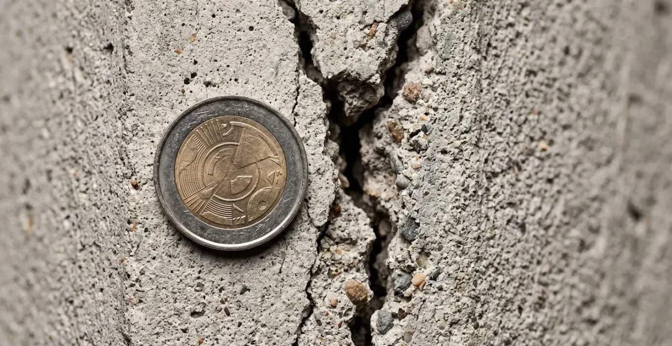 Documentation photographique d'une fissure avec pièce de référence pour l'échelle