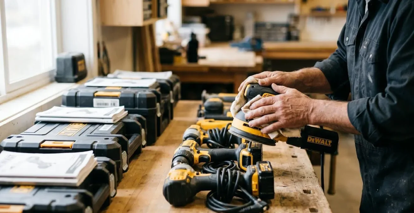 Outils professionnels soigneusement préparés pour la revente avec boîtes d'origine