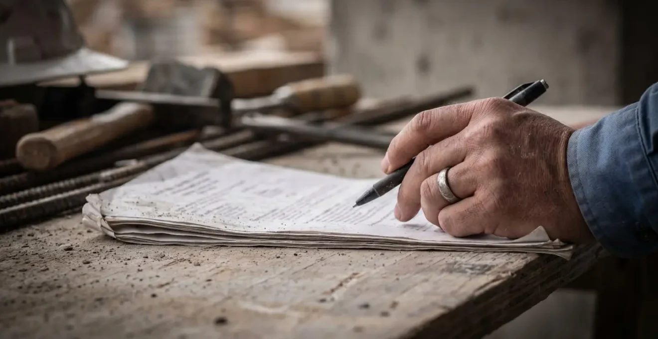 Signature d'un procès-verbal de réception avec réserves sur un chantier