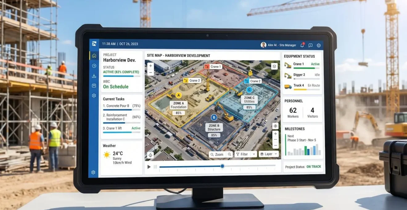 Interface de planification digitale pour le suivi de chantier