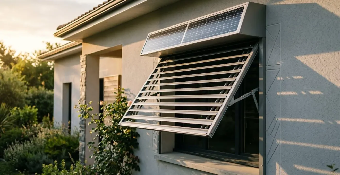Installation de volets roulants solaires sur une maison de senior avec panneau photovoltaïque intégré